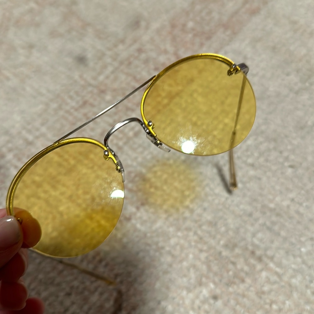 Authentic Garrett Leight Sunglasses Beaumont BS-CH 53mm Silver BROKEN READ DESC